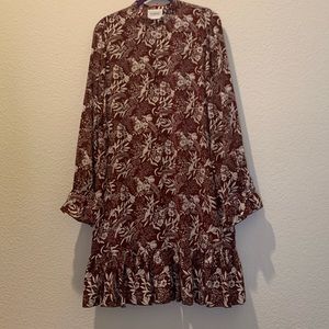 Scotch & Soda Floral Print Drop Waist Dress Sz M